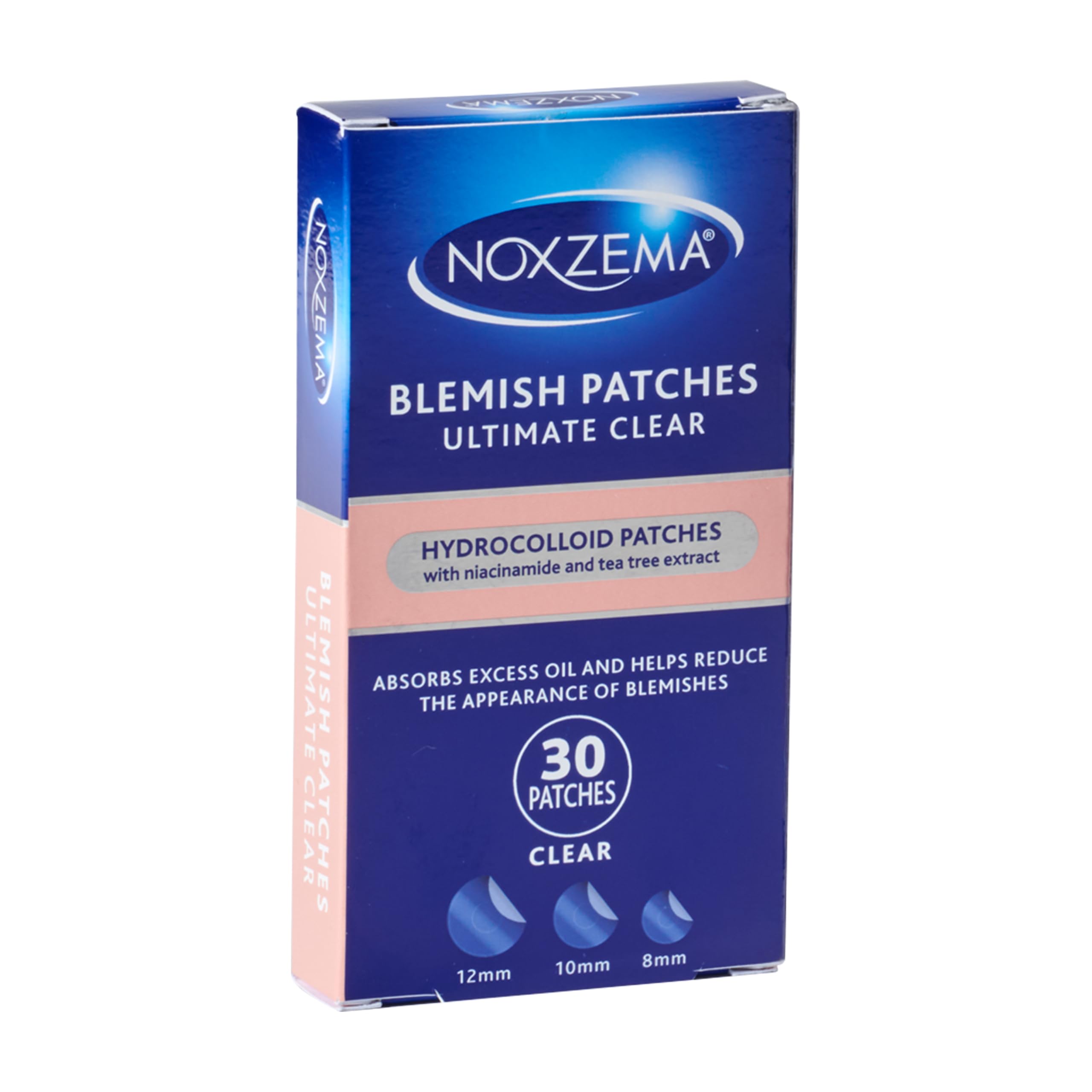 Noxzema Blemish Patches Ultimate Clear Hydrocolloid Acne Pimple Patches with Niacinamide Tea Tree Extract Absorbs Oil Reduces Appearance