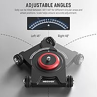 Vista 3 de NEEWER Camara deslizante Dolly con cabeza esférica y abrazadera para teléfono, 4 ruedas de mesa Dolly Patinador manual con panorama de 360°
