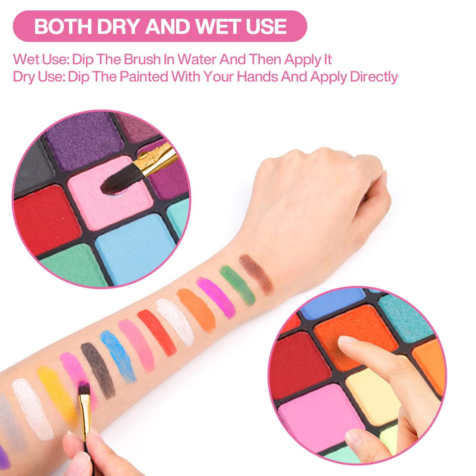 Set De 40 Pinturas Faciales Para Niños – Lavables, No Tóxicas, Con 11 Pinceles, 41 Plantillas Y 2 Pegatinas, Ideal Para Halloween Y Carnaval