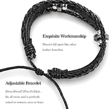 Bracciale Punk In Pelle Genuina - Fibbia Larga, Braccialetto Regolabile - Foto 14