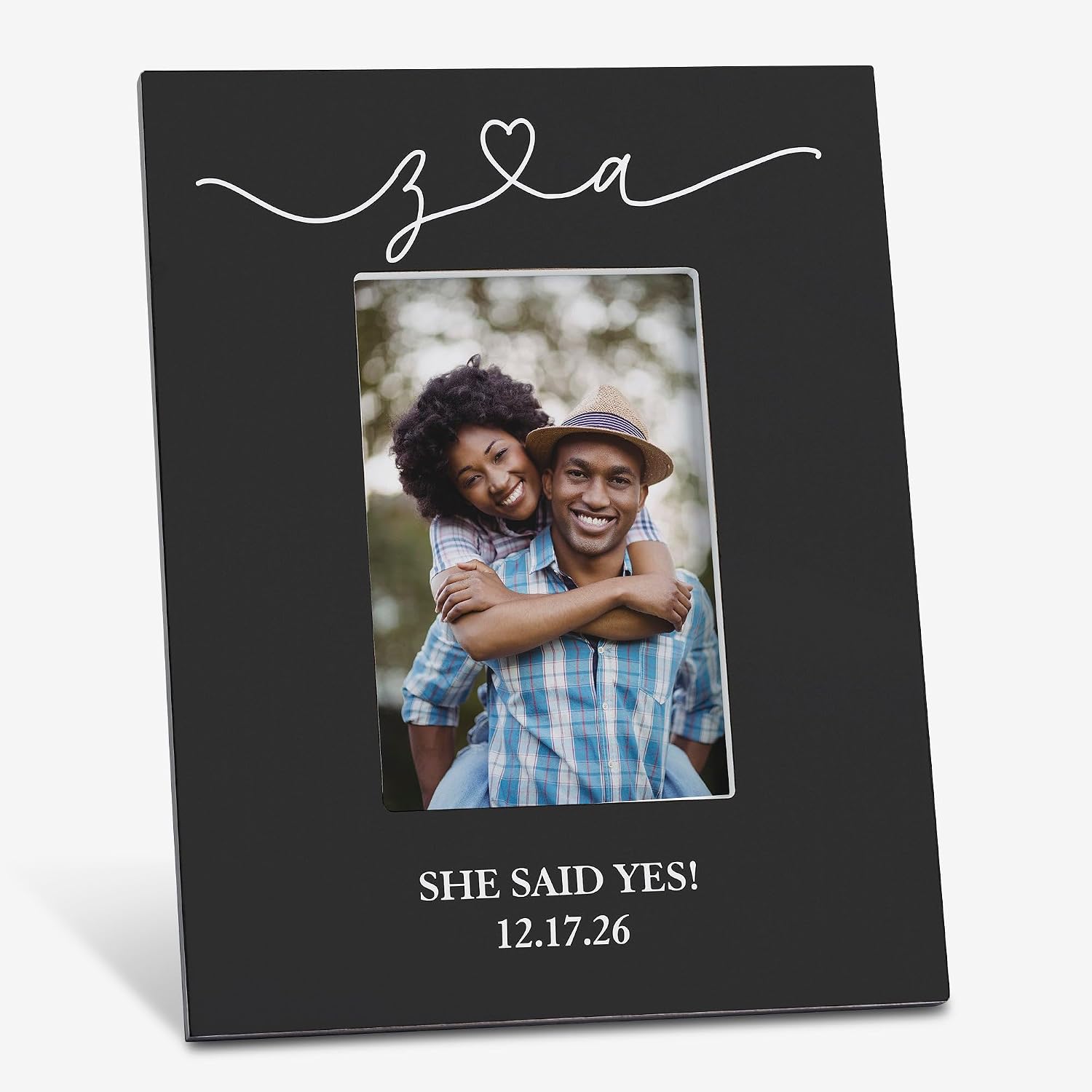 Personalization Universe Drawn Together By Love Personalized Picture Frame, For Wedding Gifts, Engagement, Anniversary, Valentine's Day, Customized with Initials and Text - 4x6 Vertical Tabletop Frame