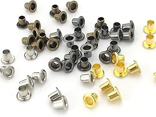 人形用 ドール服の材料 ドールくつの材料 レザークラフトの材料 極小 內径(穴径)1mm ミニ ハトメ 真鍮 DIY工芸品 ブロンズ 合計400色を混ぜた4色