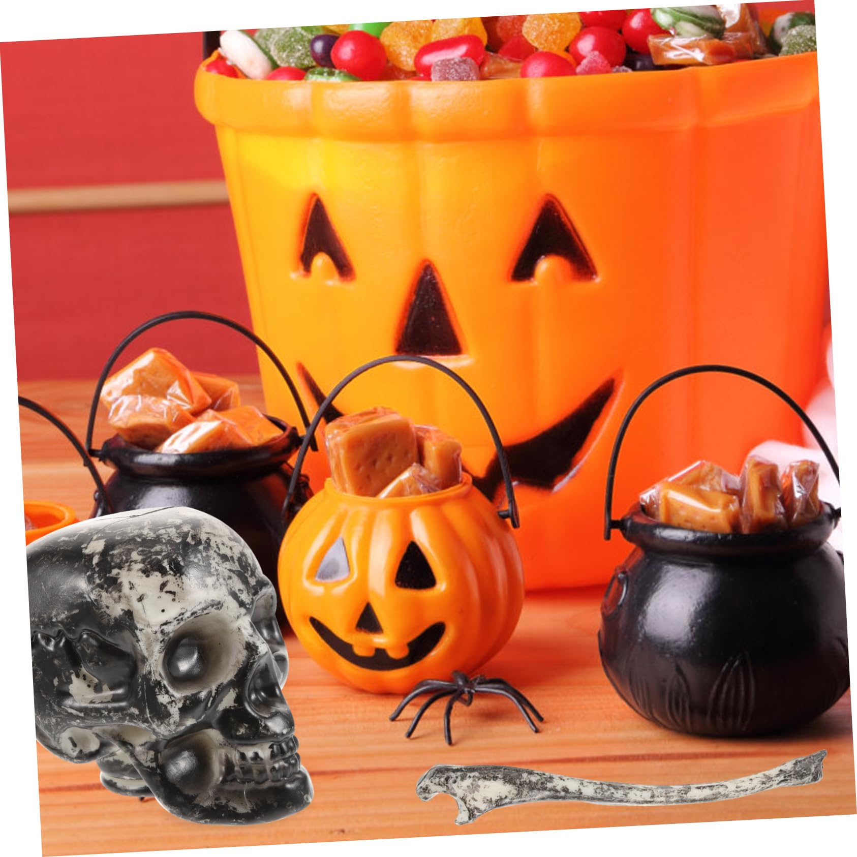 ibasenice 2 Set Di Picchetti Di Teschio E Scheletro Di Halloween in Plastica Ossa Finte Per Decorazioni E Cosplay 6 Pezzi * 2
