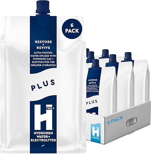 HTWO Plus - Agua de hidrógeno premium, paquetes de hidratación originales sin sabor de 16.9 onzas, bebida deportiva energética con electrolitos, sin