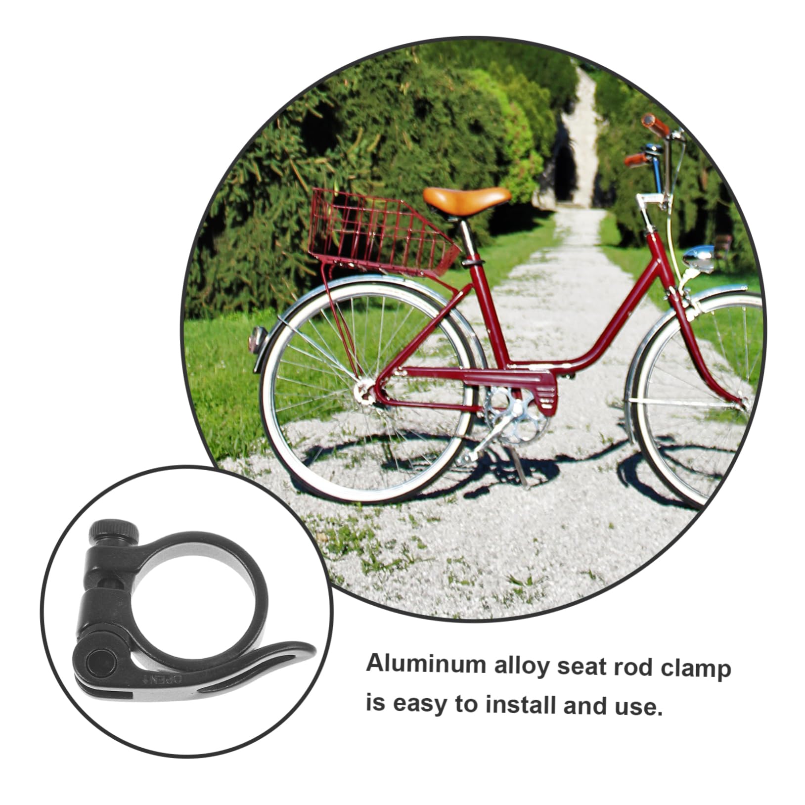 GALPADA Folding Bike Seatpost Clamp Aluminum Alloy Seat Post Collar with Quick Release Lock Easy Installation Suitable for Various Bicycle Finish