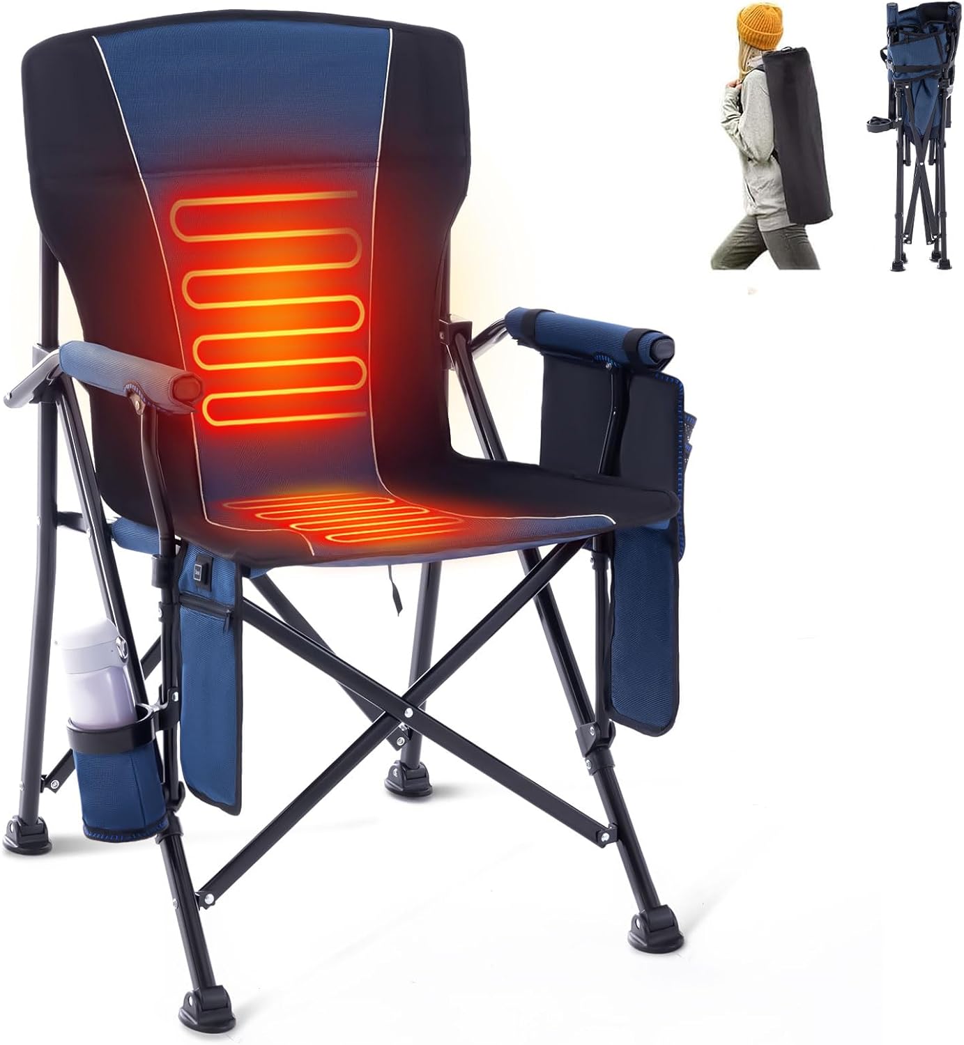Heated Camping Chair with Dual Heating Zones