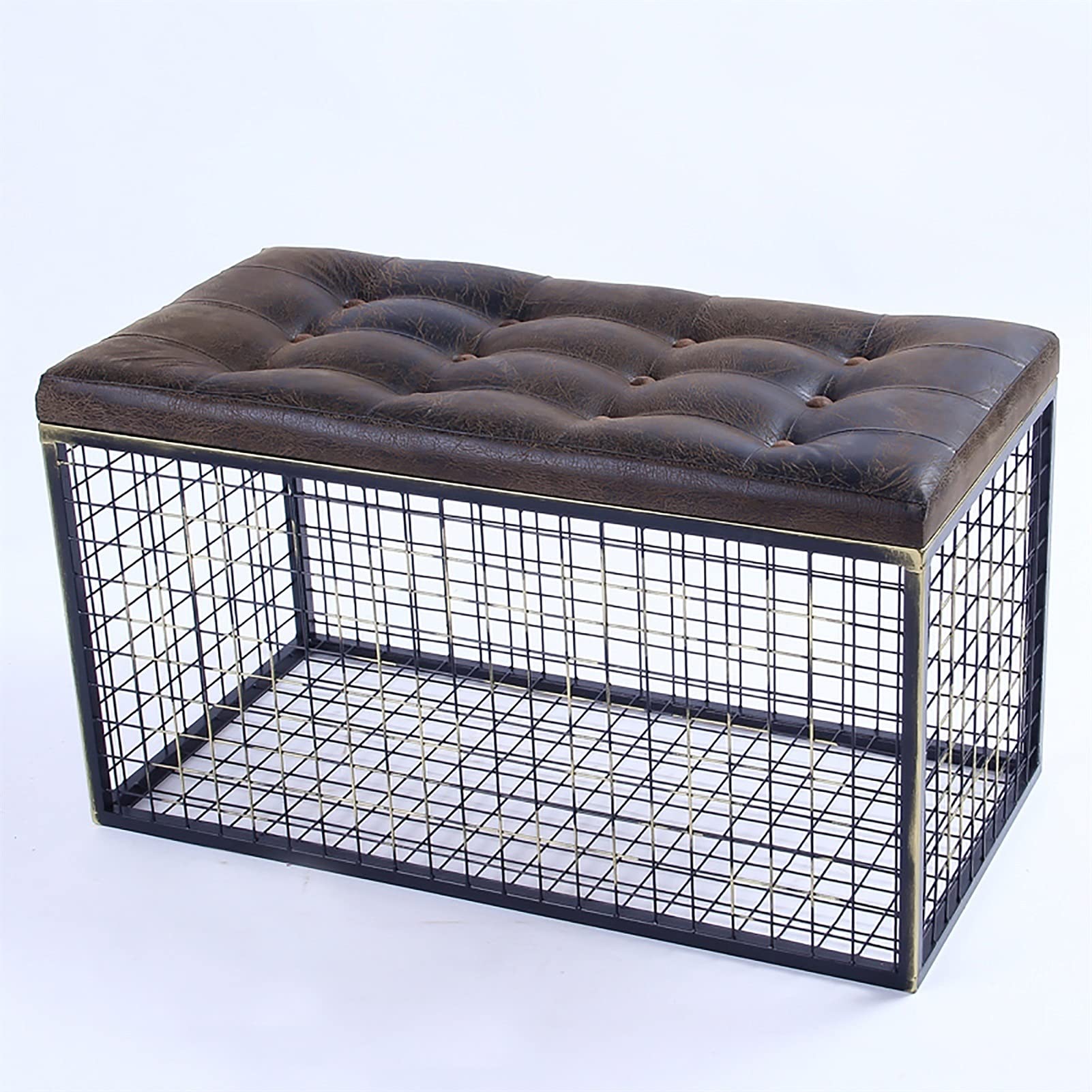 JHJD Storage Stool, Sitting Stool Storage Stool, Vintage Industrial Style Square Household Low Stool/Sofa Stool/Shoe Bench (Size : 80 * 40 * 45cm)