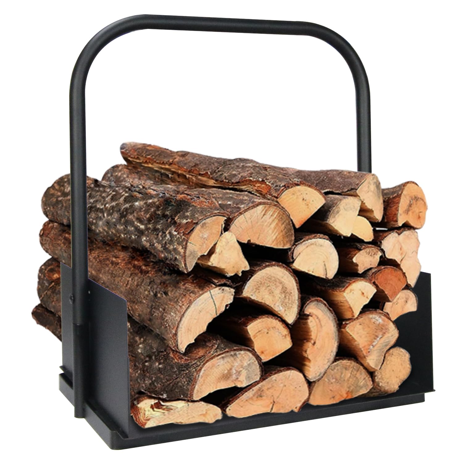 Solwet Small Size Metal Firewood Log Rack Basket Holder VDFR505 | Firewood Log Rack for Home Fire Place Decoration, Wrought Iron wood Log storage with sturdy base (38 x 30 x 18 cm)