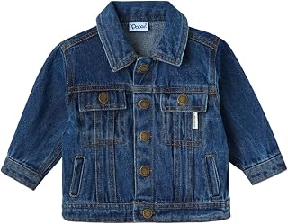 Popees Classic Baby/Toddler Denim Jacket - Boys and Girls Long Sleeve Jean Coat with Pockets and Button-Up Front