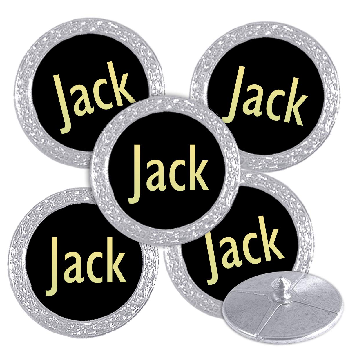 Best Impressions Silver Coloured Golf Ball Markers with Names (Jack) โ image 1