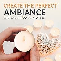 Vista 5 de PAMI Velas de té de alta calidad de larga duración con 4 horas de tiempo de combustión [paquete de 50] – Velas de té sin perfume – Velas de té