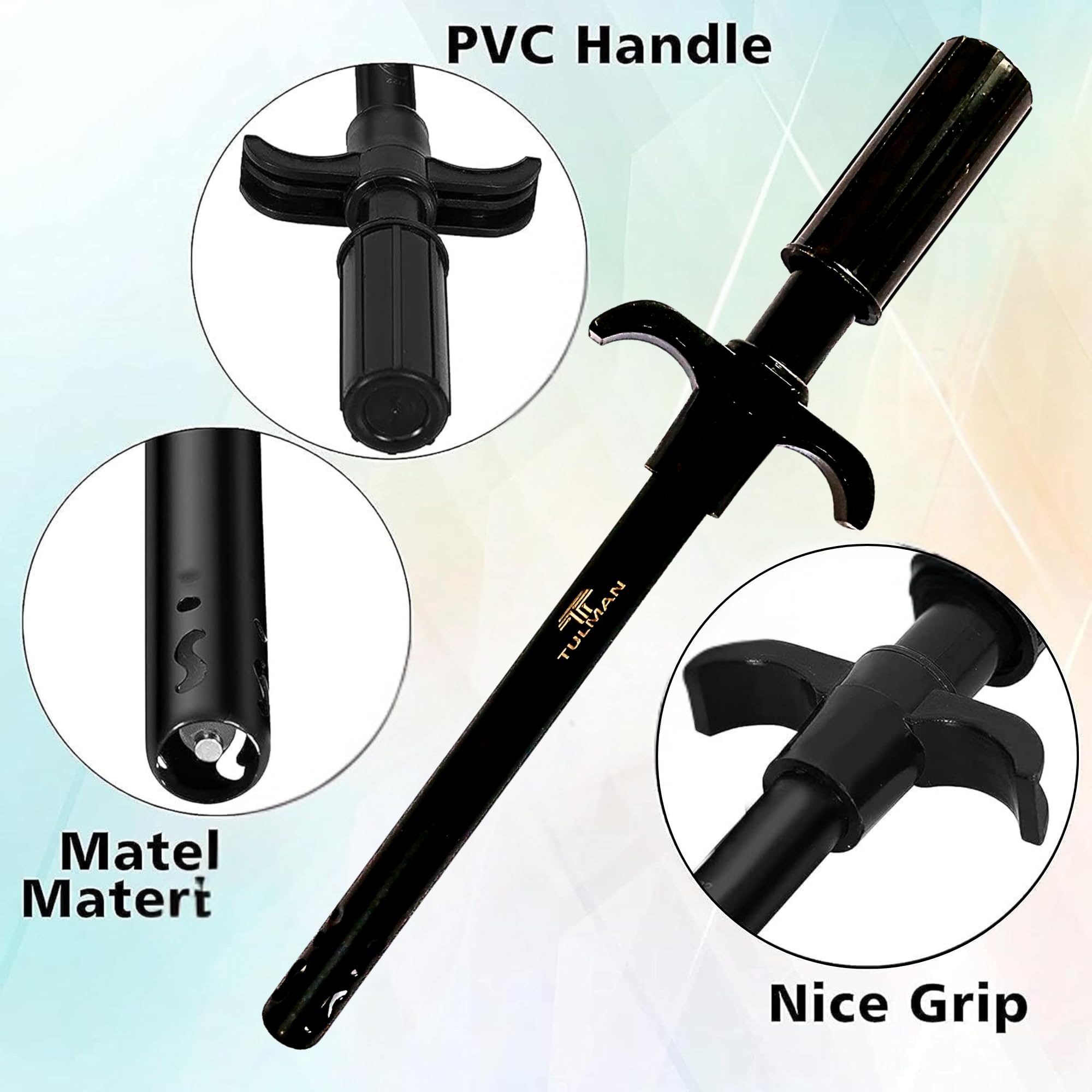 TULMAN 1 Pack Easy Grip Metal Gas Lighter for Kitchen, Long Handle Regular Gas Stove Lighter for Home & Restaurant Use - Black 2