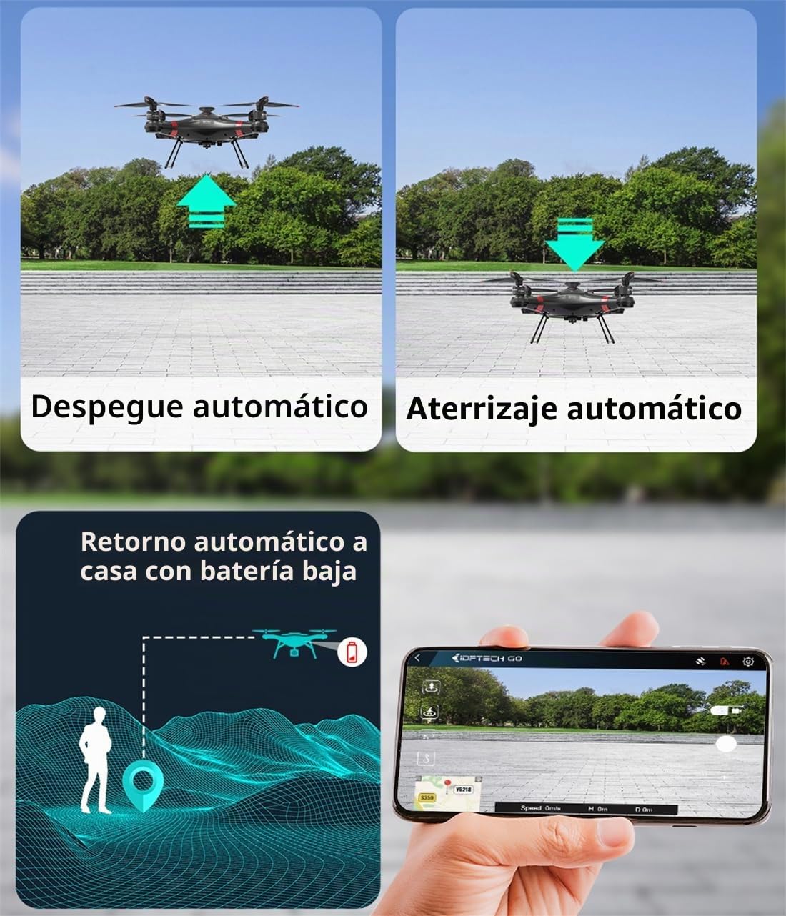 Mejor Dron de Pesca Con Liberación de Cebo - Carga Útil de 3 kg, Triblade FPV 33 Minutos de Retorno Automático, Impermeable Con Cámara 4K para Adultos