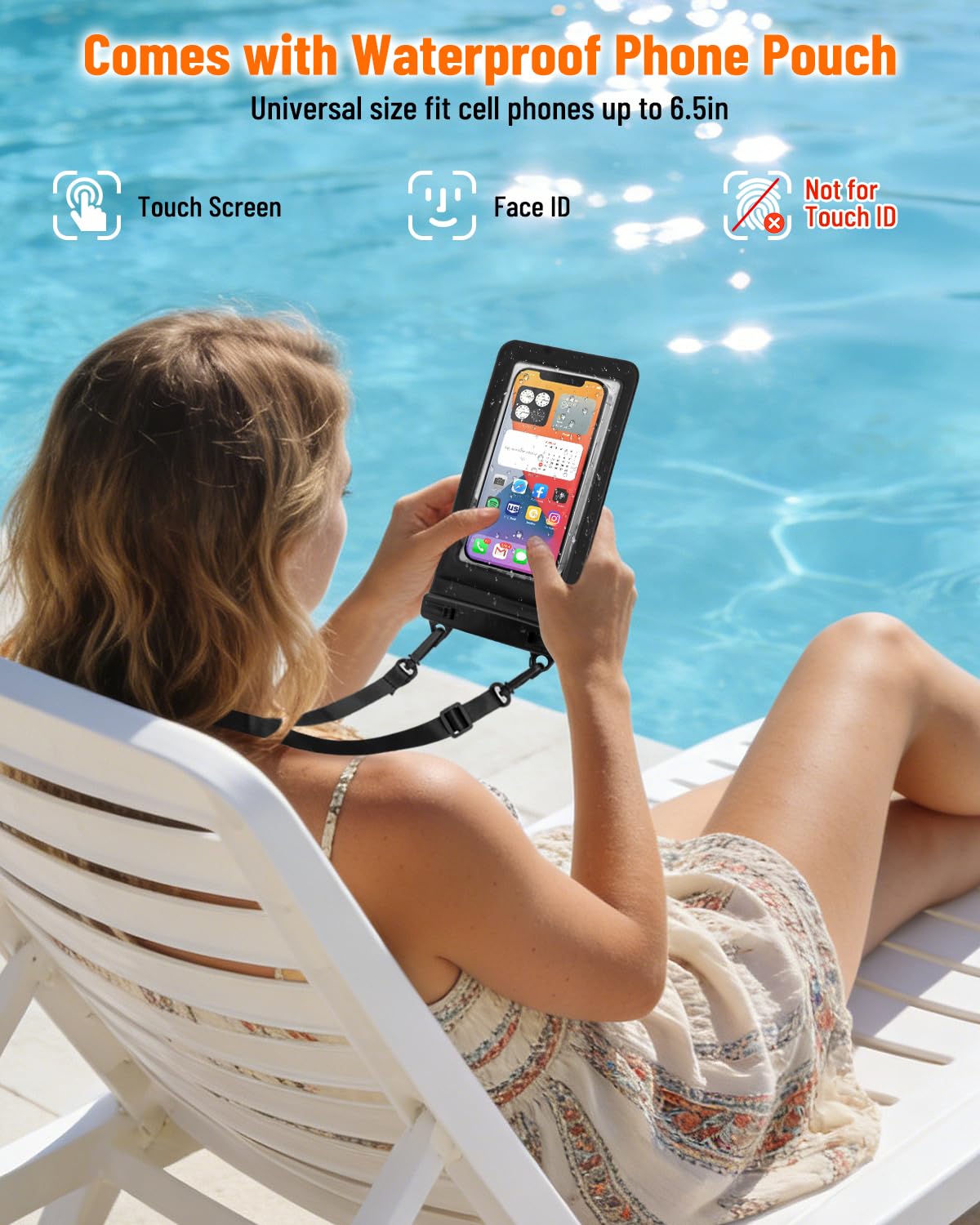 Dry Bag Sacca Impermeabile 20L/30L, Sacca Stagna con Custodia Impermeabile Smartphone, Borsa da Spiaggia Galleggiante e Borse Impermeabili per Nuoto Campeggio Kayak Pesca per Uomini e Donne