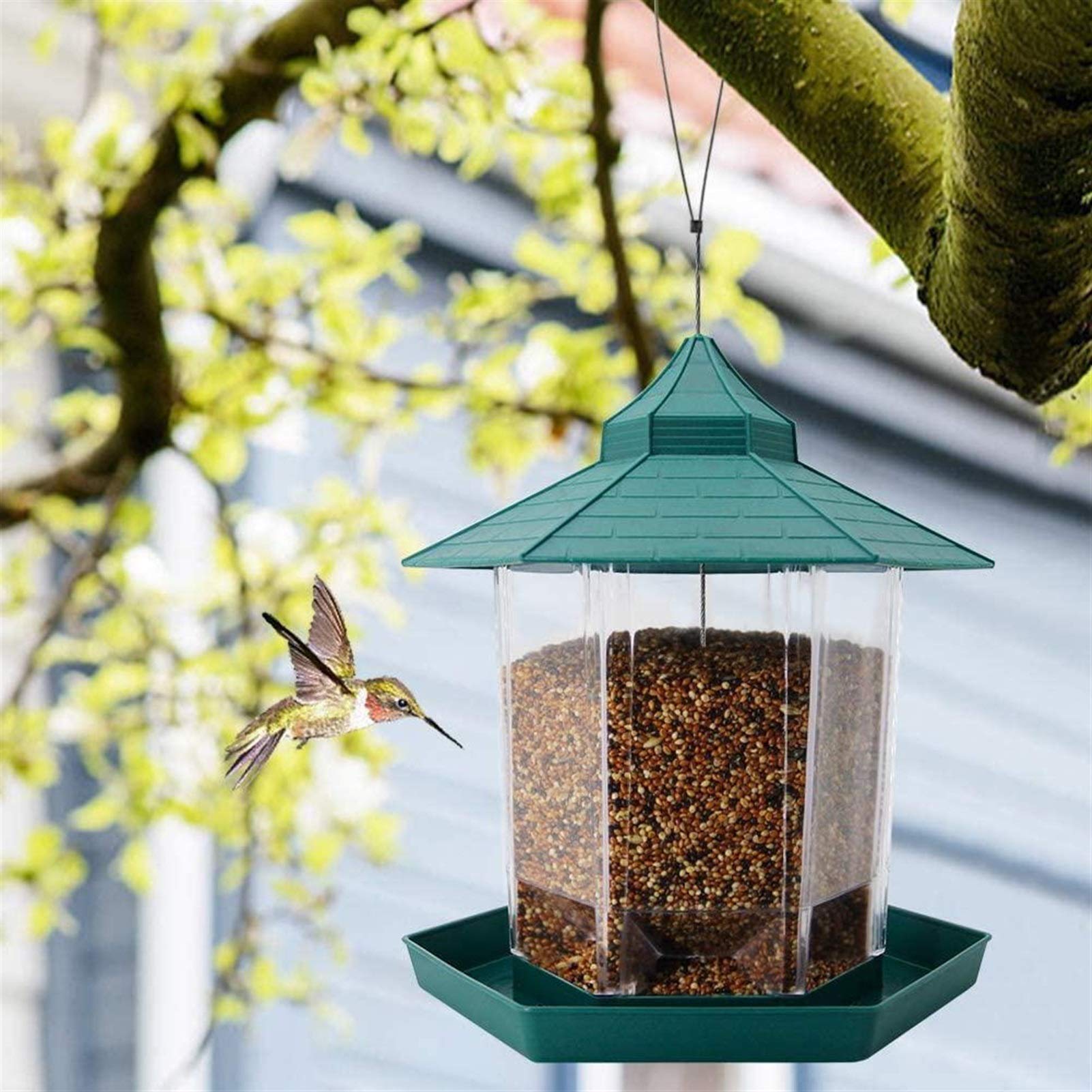Mangiatoia per uccelli selvatici Alimentatori di uccelli Small Impermeabile Femeder uccello selvatico appeso per giardino cortile casa all'aperto decorazione a sospensione resistente al vento e alla p