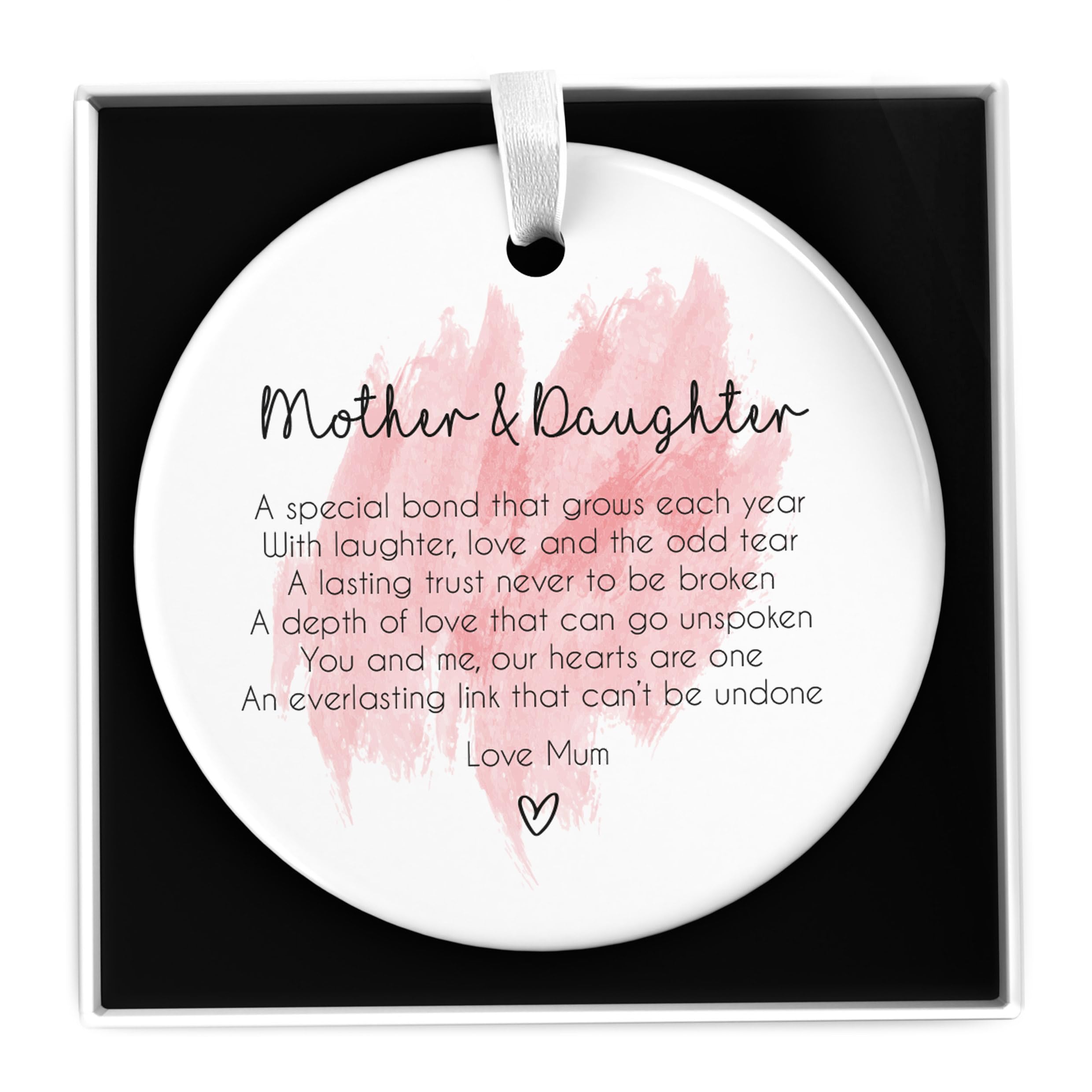 Beecreative Personalised Mother To Daughter Ceramic Plaque Keepsake With Gift Box