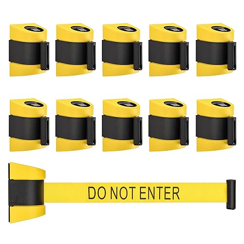 Miniatura 17 de DuraSteel Barrera retráctil para cinturón de montaje en pared, cinturón de seguridad rojo de 6.5 pies en carcasa negra resistente, Guardian 2.0 para