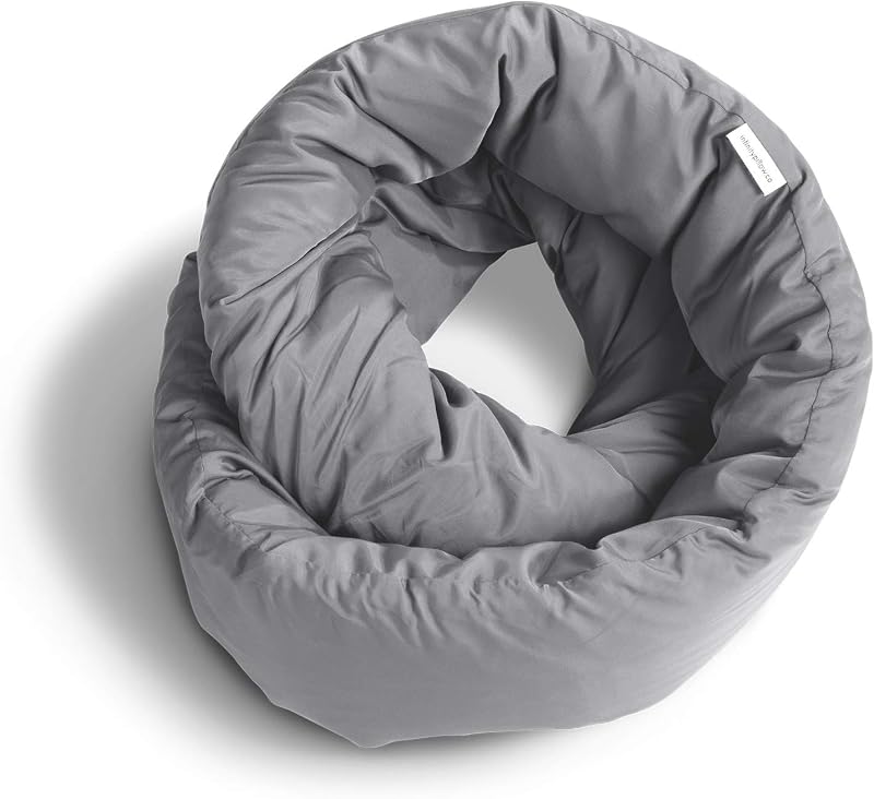 Huzi Infinity Pillow Ergonomikus Utazási és Nyakpárna Szürke - Állítható Hordozható Szundipárna Nylon Anyagból