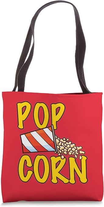 Pop Corn Bucket I Love Popcorn Movie Snack Popcorn Lover Tote Bag
