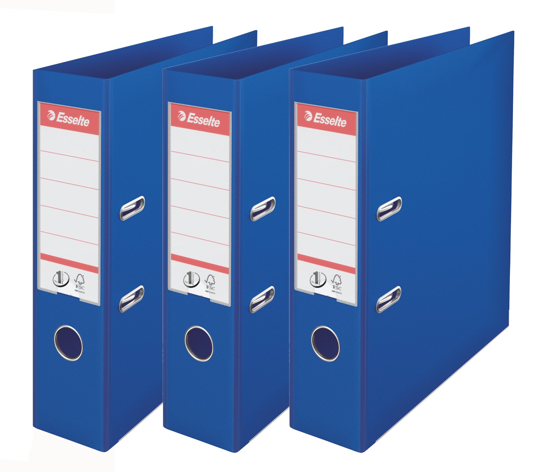 Esselte N°1 Set of 3 Power Lever Arch Files Back 75 mm Bright Blue