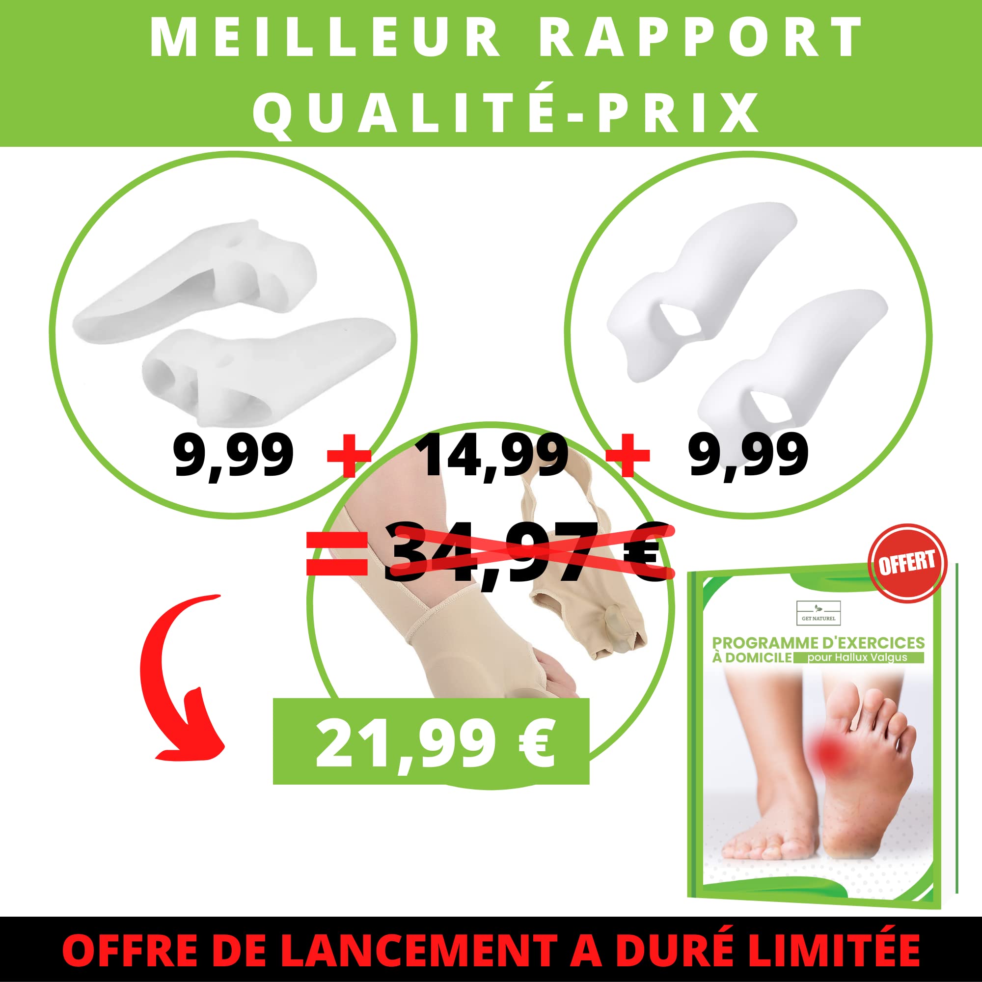 Paire D'orthèses En Silicone Transparent Pour Oignons (Hallux Valgus) - Correcteur Orthopédique