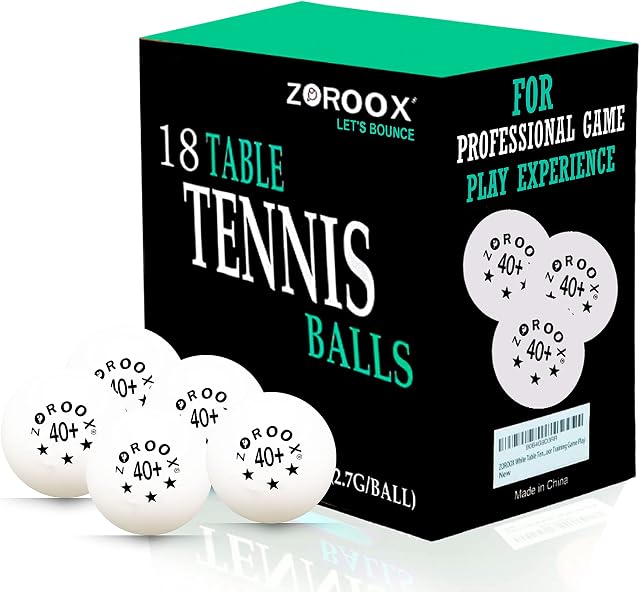 ZOROOX Table Tennis Balls (3 Star) - White | Orange - Pack Of 18, 40+ ABS 2.7G 40 mm Professional Ping Pong Balls for Indoor and Outdoor Game Play / Training
