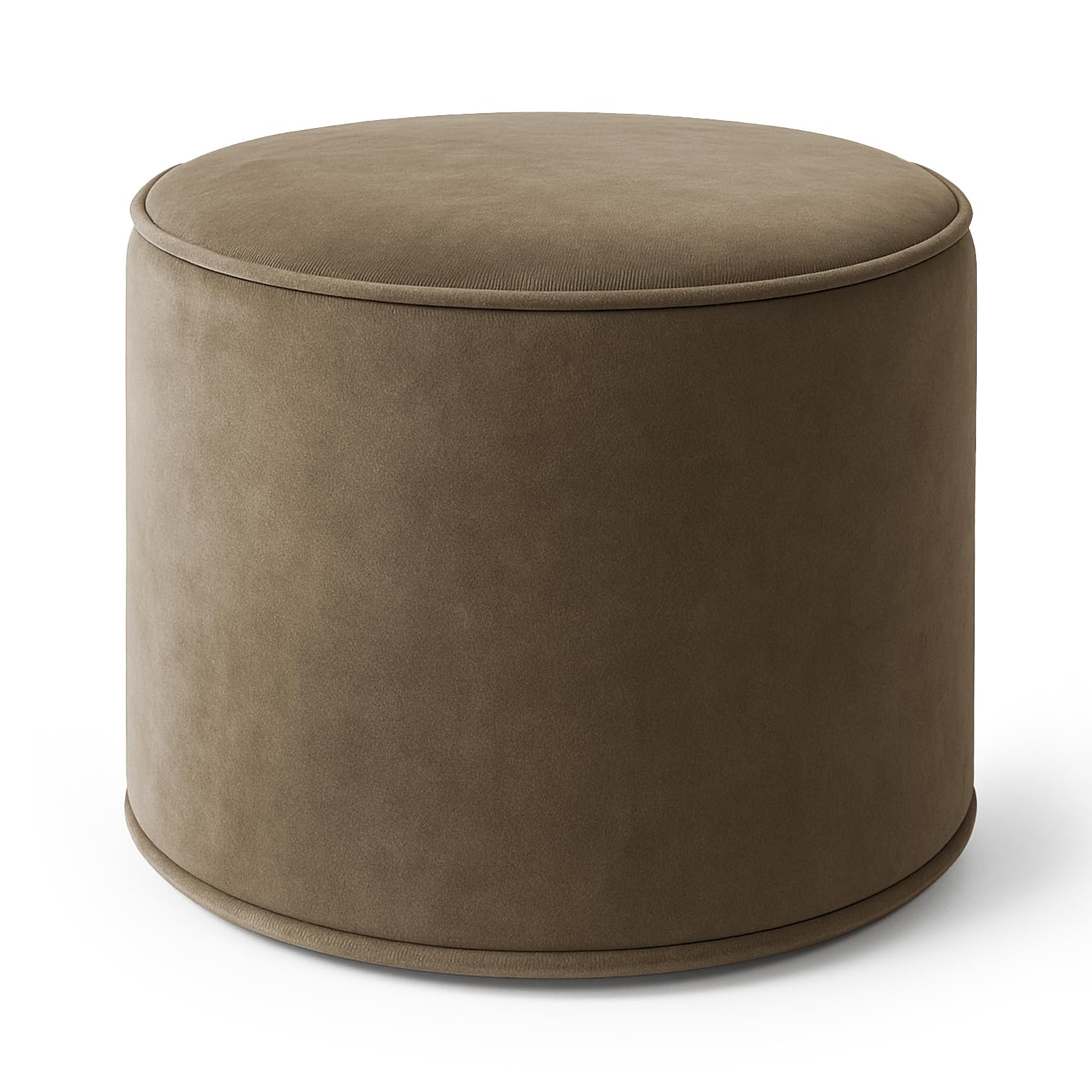 Luxury Velvet Footstool Bean Bags | Round Ottoman Footrest for Living Room & Bedroom | Modern Stylish & Durable Ergonomic Design | 40x40cm Comfy Pouffe (Mink)