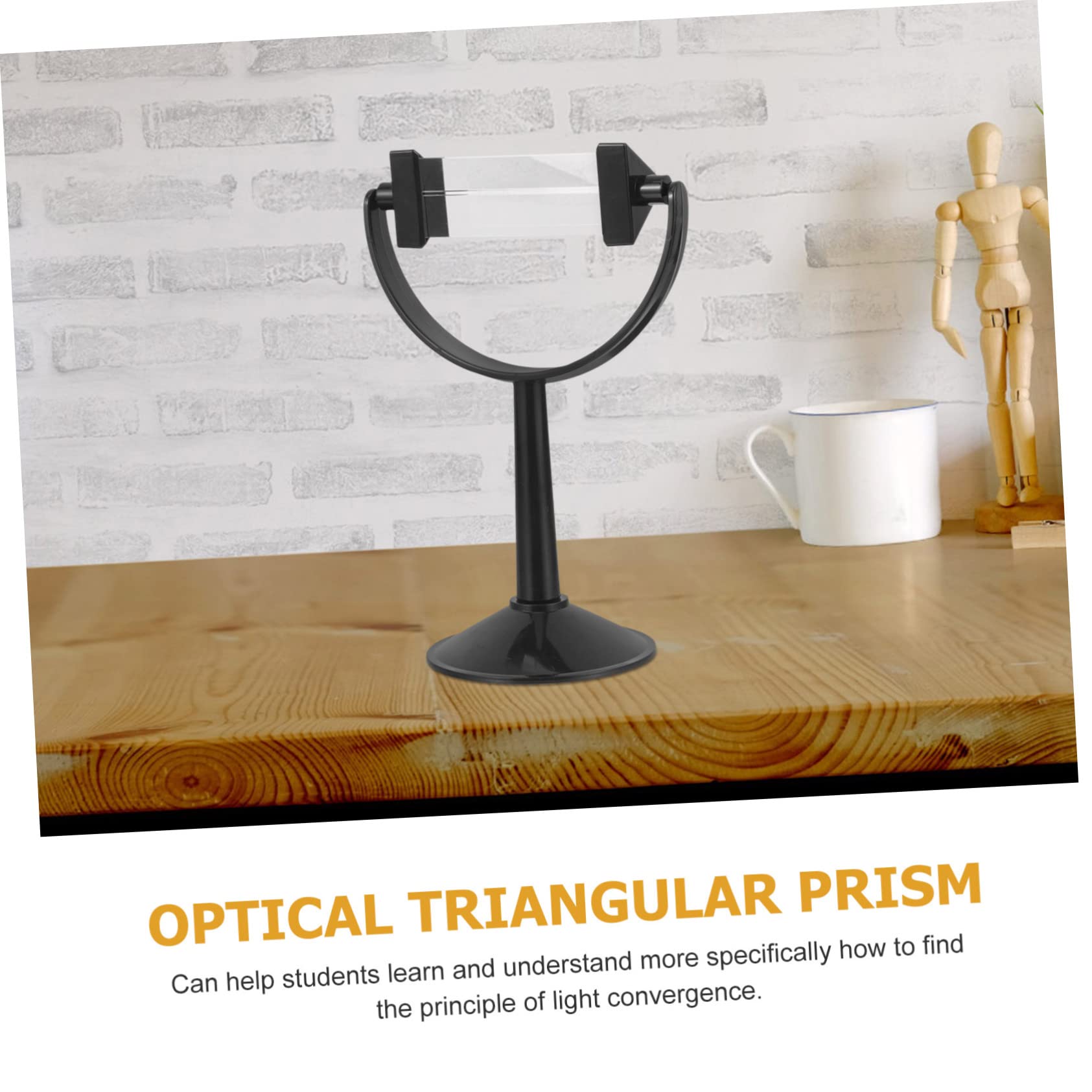 Alipis Triple Prism Light Refraction Experiment Glass Prism Stand Educational Tool for Physics