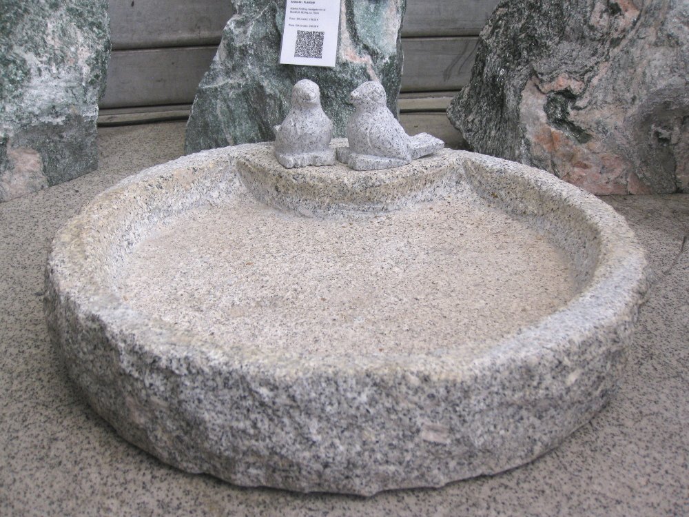 Vogeltränke rund mit Vogelpärchen Größe 45 cm