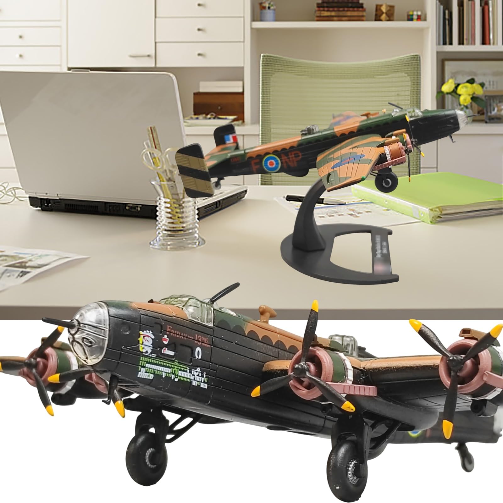 Modello bombardiere B.Mk III in scala 1:144 Realistico in lega pressofusa, display statico collezione con parti rotanti, regalo militare perfetto appassionati Desktop, scaffale decorazione