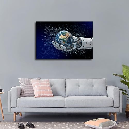 Miniatura 2 de Póster global de tecnología de inteligencia artificial, impresión de imágenes, lienzo, decoración de pared, estética, sala de estar, dormitorio,