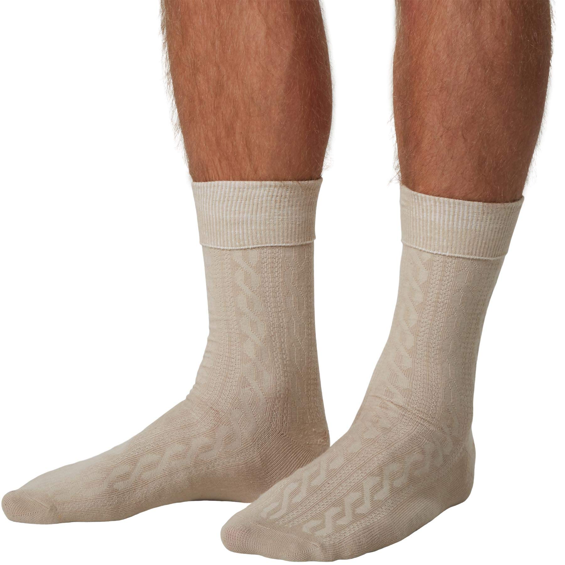 Dressforfun 900854 – Calze Morbide A Disegni Beige – Adulti Unisex – Calde E Soffici Con Interno In Peluche – Accessorio Invernale
