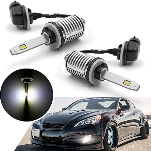 NSLUMO 881 Bombillas LED antiniebla de repuesto para Hyundai Santa Fe Elantra Tucson Genesis Coupe 2007-2012, 20 W, 10000 Lm, 6500 K, blanco súper