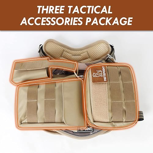 Miniatura 6 de Pattepoint Arnés de chaleco para perro, bolsa de silla de montar, bolsa de tres piezas para diferentes usos, perro de servicio en entrenamiento,