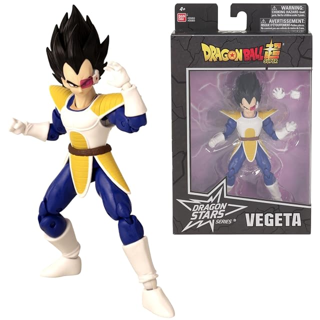 BANDAI - Dragon Ball Super Stars 17 cm Anime Figure - Vegeta Visor, Multicolor Stars