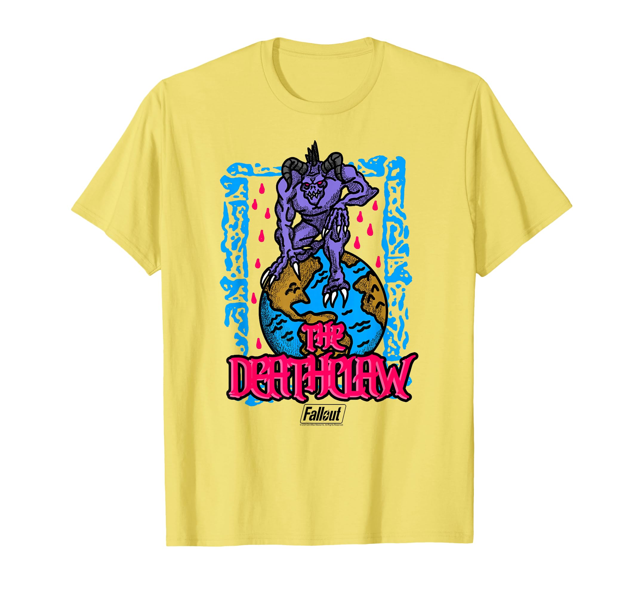 Fallout Video Game The Deathclaw Globe Illustration T-Shirt