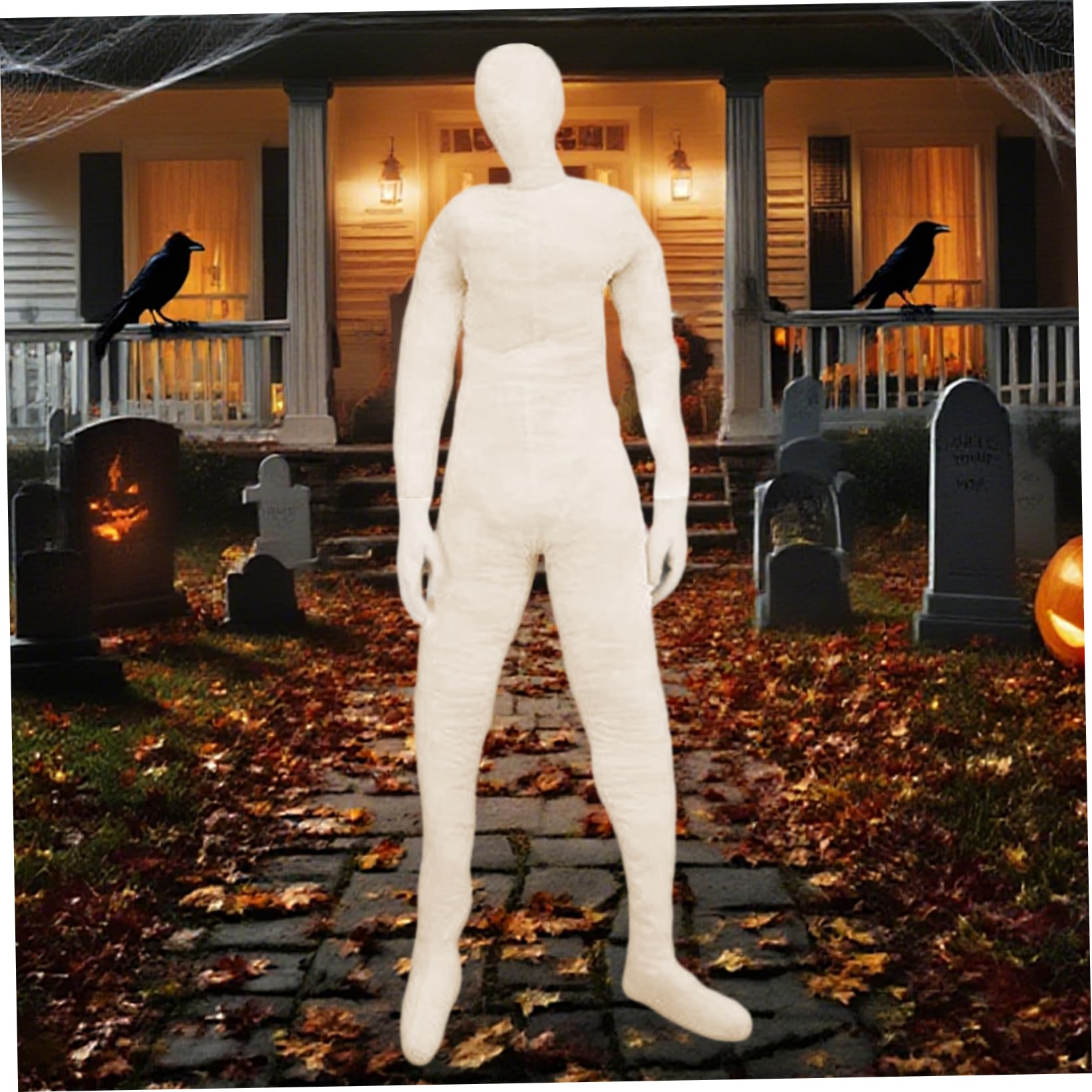 Muñecas Adultas de tamaño Completo, muñeco de Peluche de 70, 9 Pulgadas, maniquí articulado de Cuerpo Completo con Manos, decoración de Halloween para Fiestas de Casas encantadas, Beige, maniquí