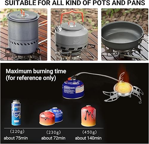 Miniatura 6 de Bulin Estufa de mochilero 3800W5800W6800W18000W Estufa de gas de camping portátil estufa de campamento plegable ligera a prueba de viento estufa de