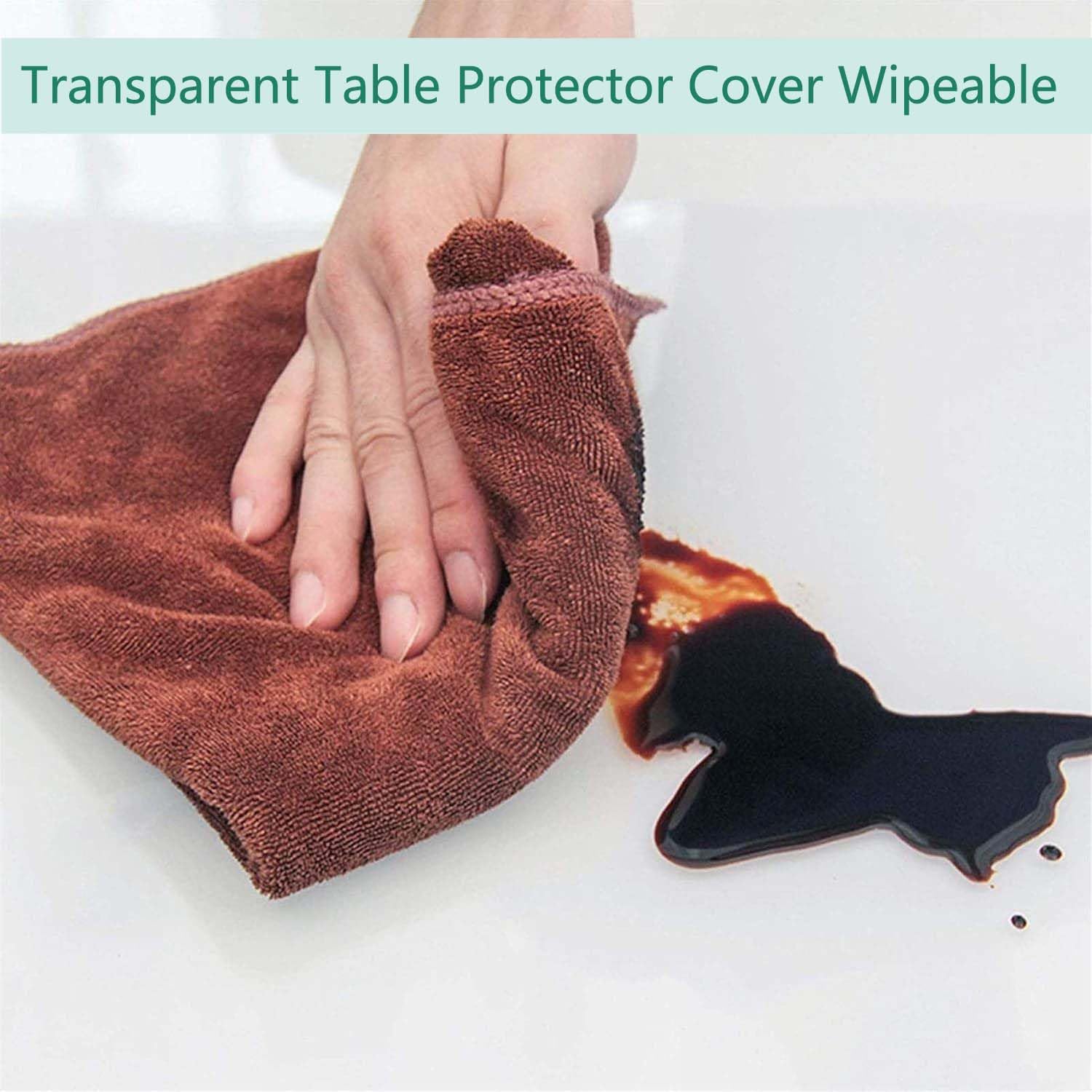 Protection De Table Nappe Transparente De 2mm épaisse 80x200cm, RéSistant à l'eau PVC AntidéRapant Nappe Protecteur, ImperméAble Et RéSistant à l'usure