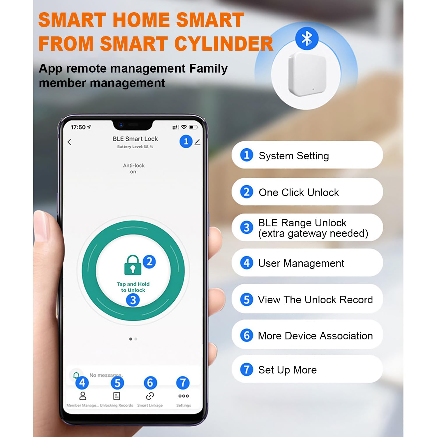 bombin cerradura inteligente,Cerradura electronica con Código,Tarjeta RFID,Cerradura Inteligente WiFi,Smart lock Fácil de Instalar，ácil de Instalar,puerta exterior de 60-100mm