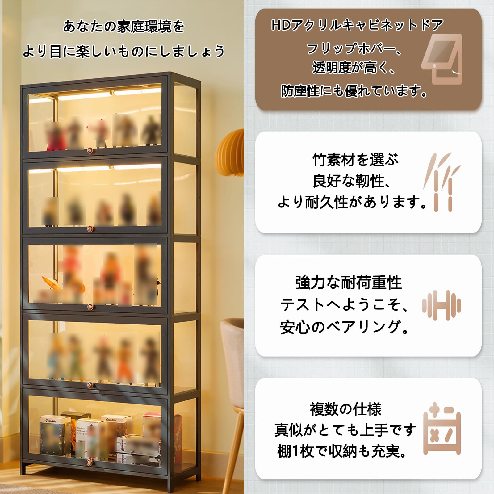 Amazon.co.jp: アクリルスタンド 収納ショーケース フィギュアガンプラ