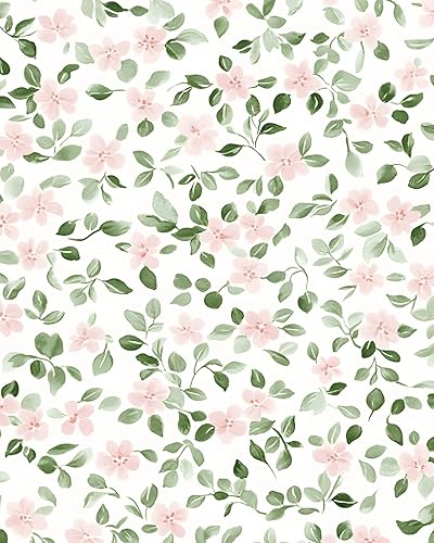 Miniatura 13 de Papel tapiz de hojas azules, papel tapiz bohemio para despegar y pegar, papel de contacto vintage de hojas verdes, papel de pared floral blanco,