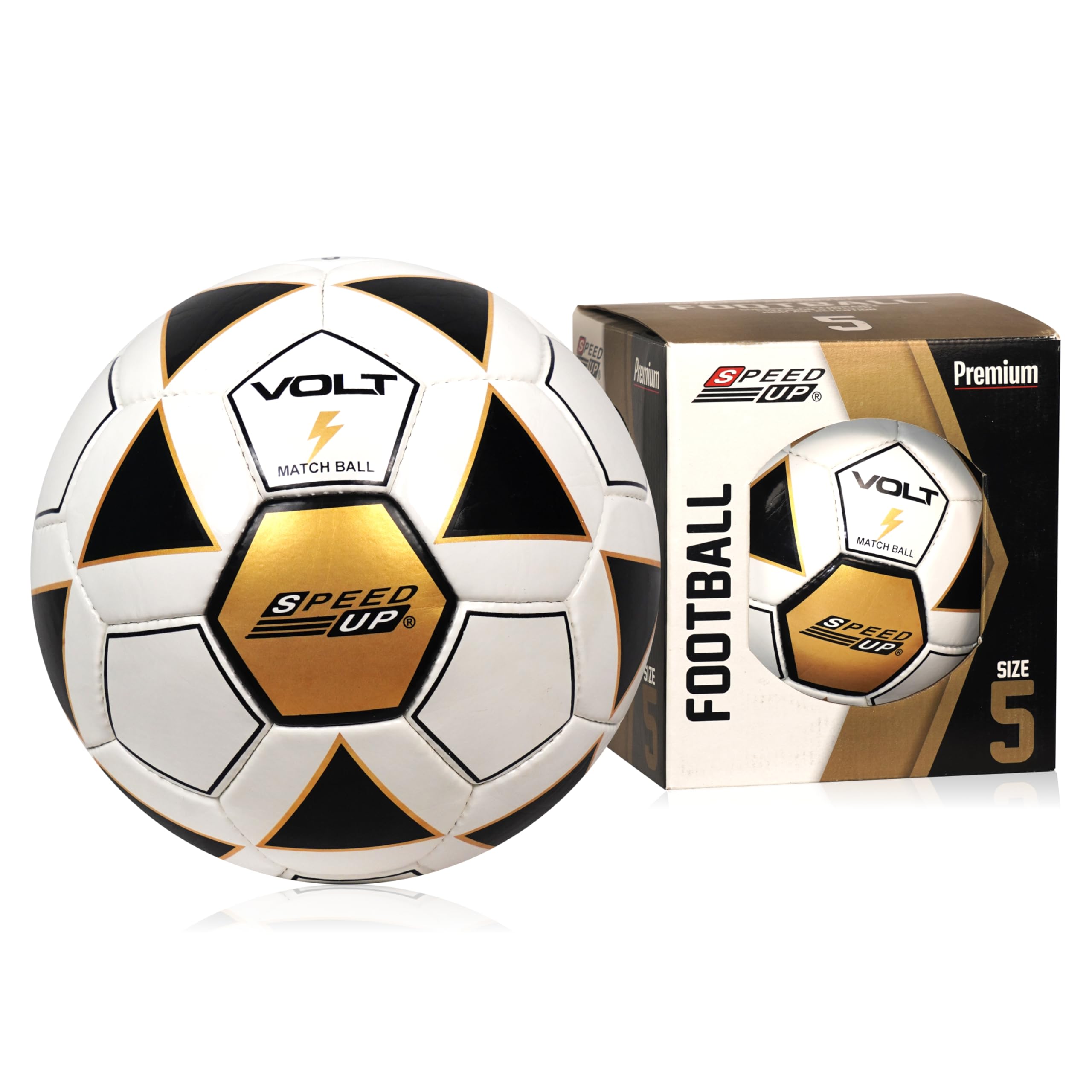 SPEED UP Volt Hand Stitched Professional Football Size 5 (White, Size 5)-image-47