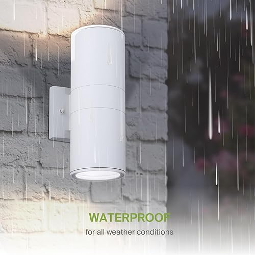 Miniatura 6 de ASD Lámpara redonda de montaje en pared cilíndrica  Enchufe de bombilla E26 de 8 pulgadas, 60 W, 120 V, impermeable, antioxidante, con certificación