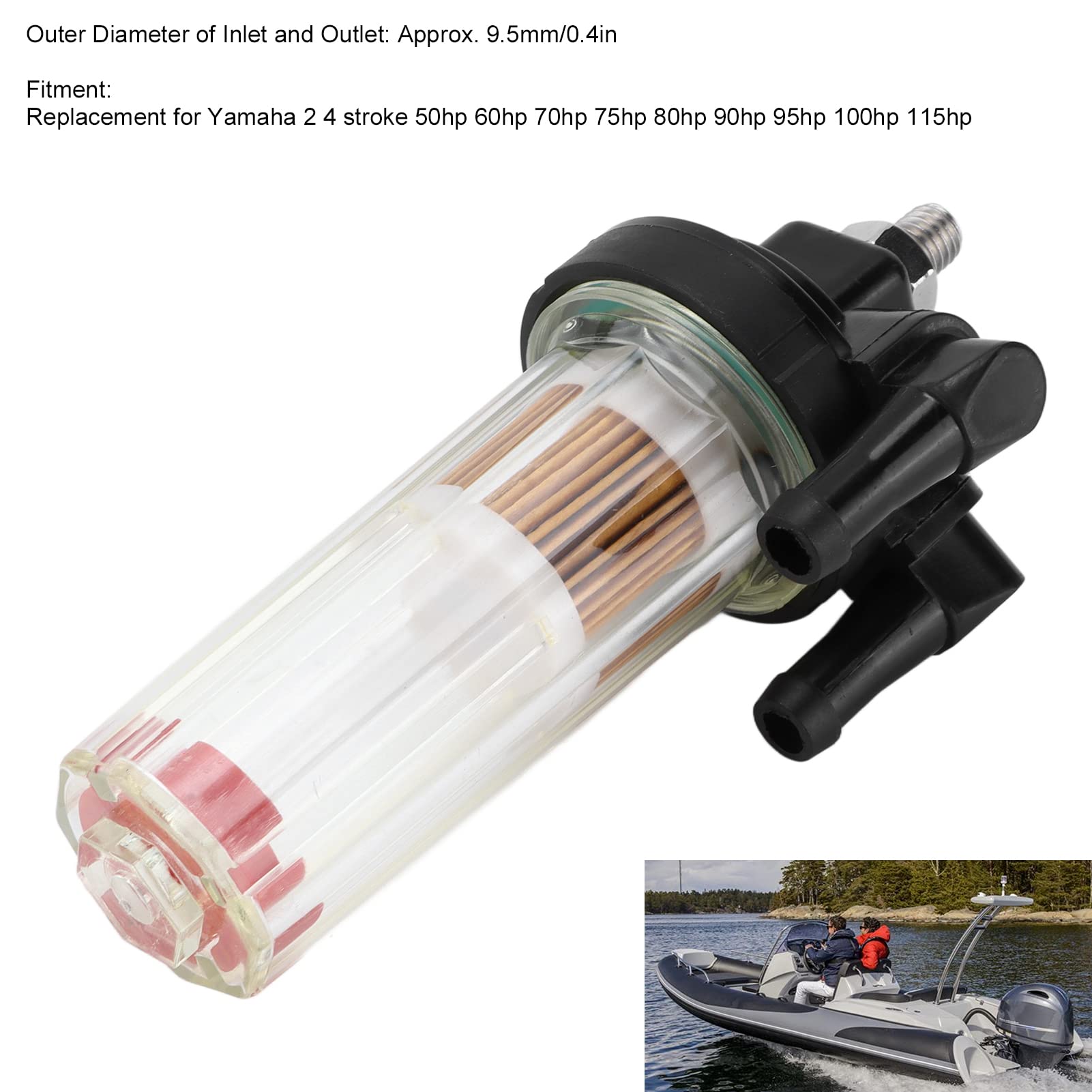 Filtro del Carburante, Filtro Carburante Fuoribordo 68V‑24560‑00 Sostituzione Per 2 4 Tempi 50cv 60cv 70cv 75cv 80cv 90cv 95cv 100cv 115cv