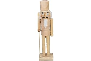 Northlight 15" Unfinished Paintable Wooden Christmas Nutcracker with Scepter