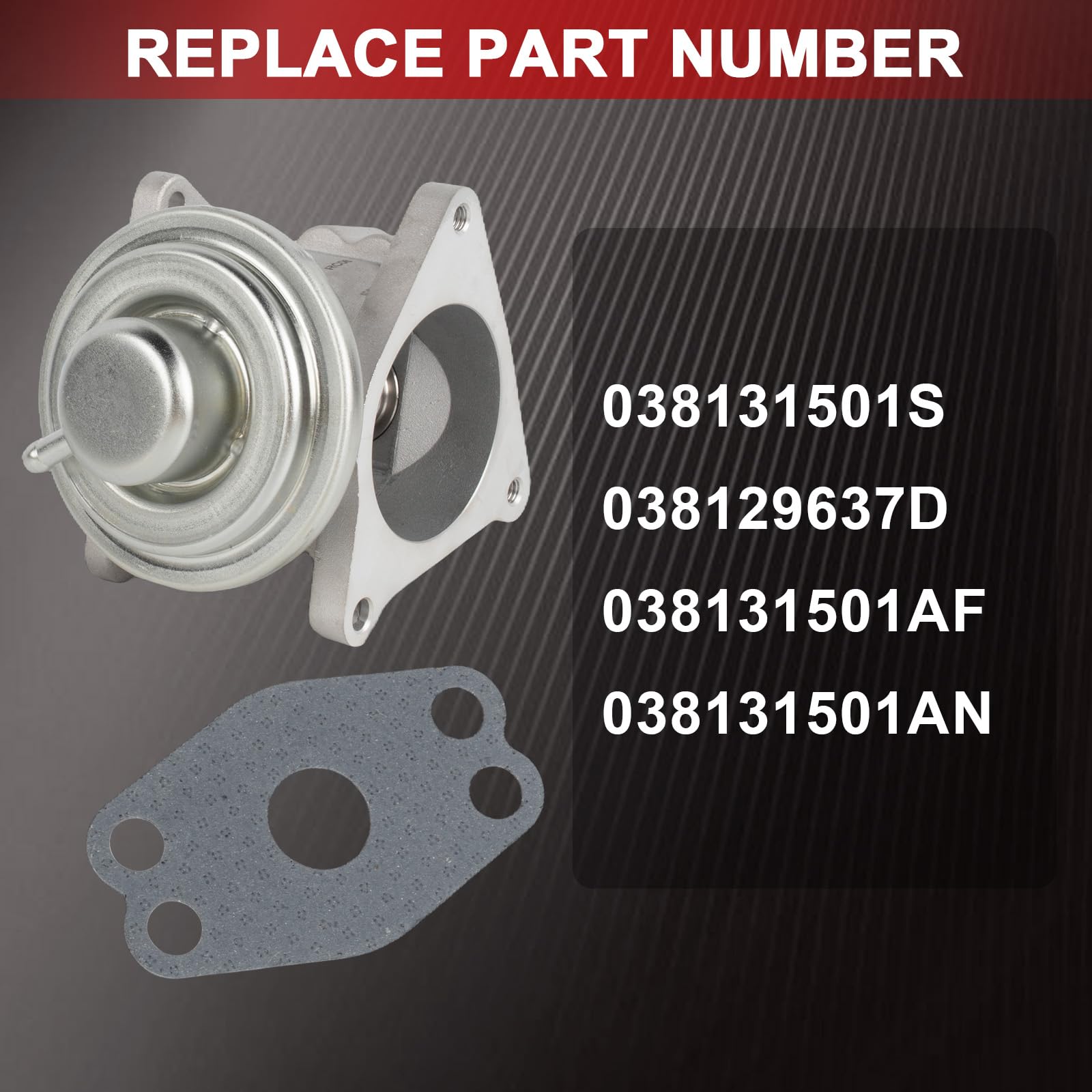 038129637D AGR-Ventil Abgasrückführung EGR Abgasrückführungsventil Ersatz für A3 8P Golf IV 1J Golf Plus Golf V 1K Polo 9N Leon Lupo Ibiza Passat 3C 1.9 TDI 2.0 TDI 68001558AB 88051