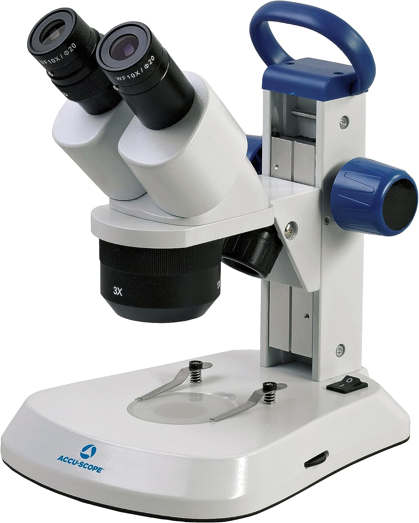 Stereo Microscope EXS-210-123 - 10X/20X/30X Fixed Magnifications - 3 Way Cordless LED Illumination - Dissecting Microscope for Science, Gemology/Jewelry, Hobbyists