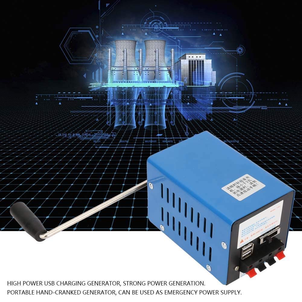 Generador de manivela, generador de carga portátil de alta potencia con manivela Dinamómetro de emergencia con carga USB
