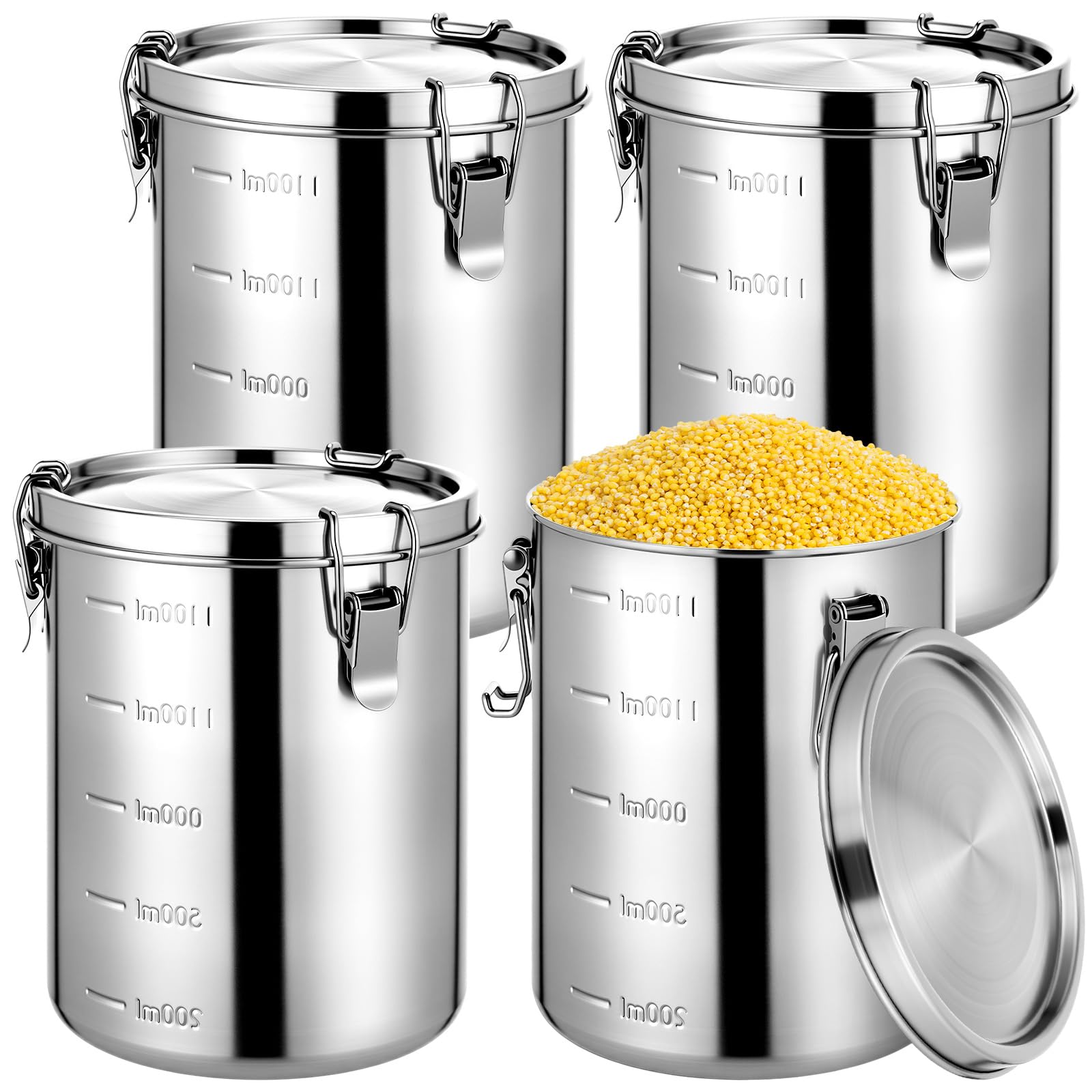 Amazon.com: Zopeal 4 Pack Stainless Steel Canisters Set Stainless
